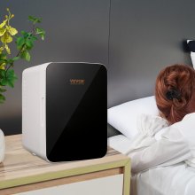 VEVOR Mini Nevera Pequeña Frigorífico Cosmético 10 L Mini Refrigerador Portátil Modo de Frío y Calor Temperatura de 18°C/50°C Frigorifico