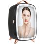 VEVOR Mini Frigorífico Cosmético de 6 L 8 Latas de 330 ml Mini Refrigerador Portátil de Espejo HD y Luz LED con USB/Adaptador Temperatura de 15 °C para Alimentos Bebidas Medicinas Cosméticos, Negro