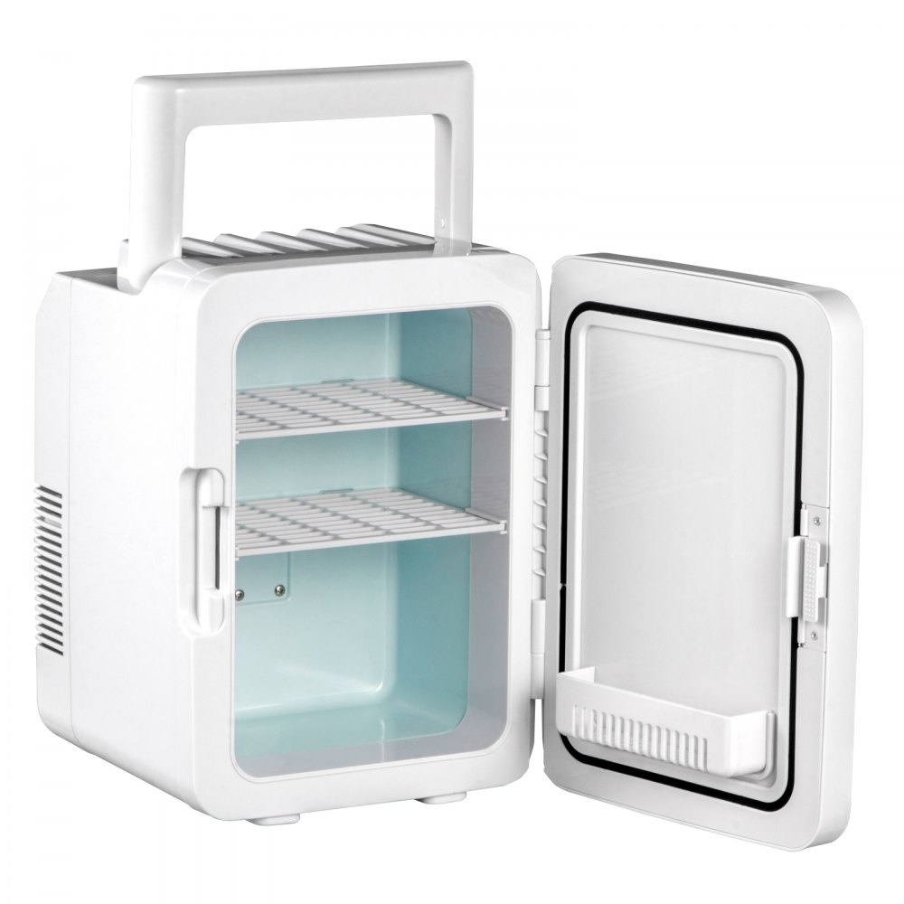 VEVOR Mini Nevera Pequeña Portátil 220V/12V 48W 10L Mini Refrigerador Compacto 26x25x35cm Mini-Frigorífico Portátil Rosa con Función de Frío y Calor para Maquillaje Cuidado la Piel Material ABS Coche