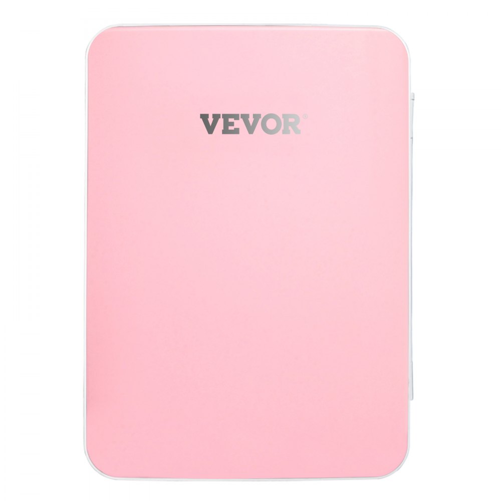 VEVOR Mini Nevera Pequeña Portátil 220V/12V 48W 10L Mini Refrigerador Compacto 26x25x35cm Mini-Frigorífico Portátil Rosa con Función de Frío y Calor para Maquillaje Cuidado la Piel Material ABS Coche