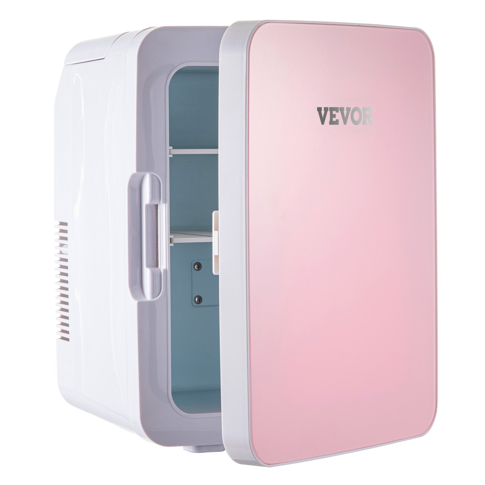 VEVOR Mini Nevera Pequeña Portátil 220V/12V 48W 10L Mini Refrigerador Compacto 26x25x35cm Mini-Frigorífico Portátil Rosa con Función de Frío y Calor para Maquillaje Cuidado la Piel Material ABS Coche