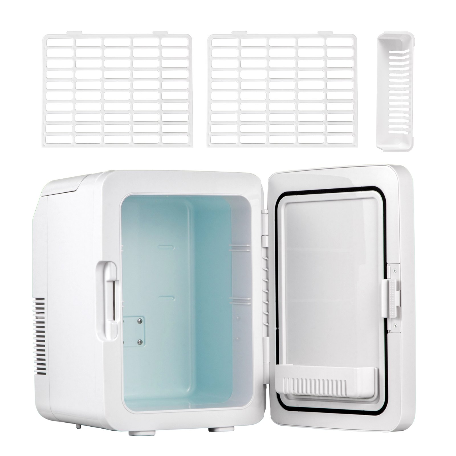 VEVOR Mini Nevera Pequeña Portátil 220V/12V 48W 10L Mini Refrigerador Compacto 26x25x35cm Mini-Frigorífico Portátil Rosa con Función de Frío y Calor para Maquillaje Cuidado la Piel Material ABS Coche