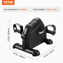 VEVOR Mini Bicicleta de Ejercicio con Pedales para Piernas 395 x 415 x 325 mm