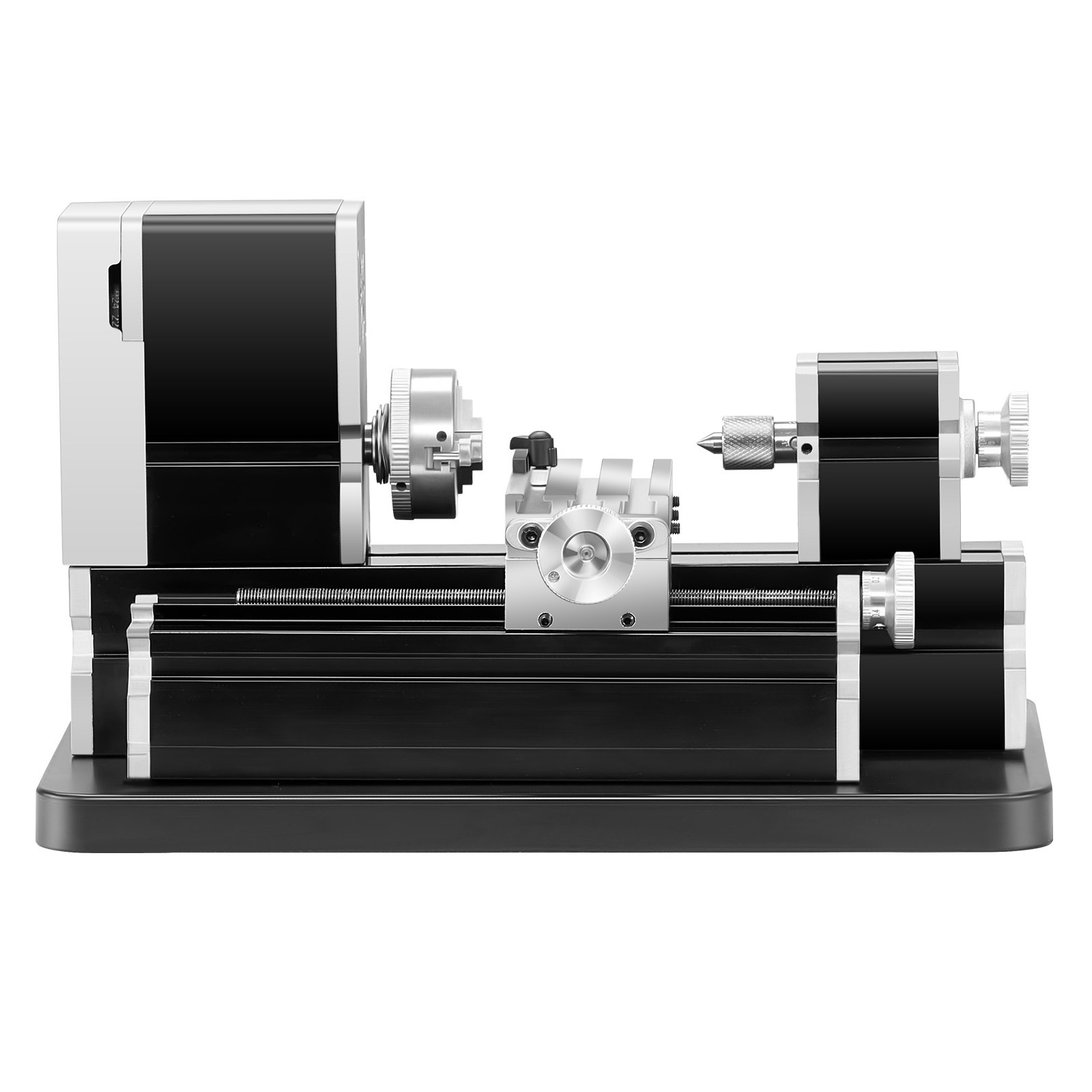 VEVOR 36 W Mini Torno de Metal Didáctico Velocidad de 20.000 RPM Torno de Metal Eléctrico con Mandril de 3 Mordazas Volante de Aleación de Aluminio, para Procesar Metales Blandos, Madera, Plásticos