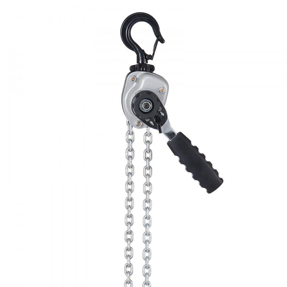VEVOR Manual Lever Chain Hoist, 1/2T 500KG Capacity Heavy Duty Come Along, 6M Lift G80 Alloy Steel Chain With Dual Pawl Mechanical Brake, 360° Rotating Hooks, for Warehouse Construction Garage