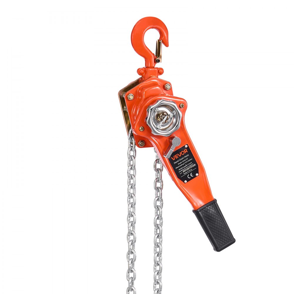 VEVOR Manual Lever Chain Hoist, 3/4T 750KG Capacity Heavy Duty Come Along, 1.5M Lift G80 Alloy Steel Chain With Dual Pawl Mechanical Brake, 360° Rotating Hooks, for Warehouse Construction Garage