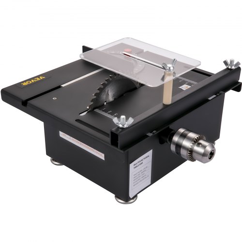 VEVOR Mini Juego de Sierra de Mesa Multifuncional 96 W 10000 r / min Sierras Eléctricas de Escritorio Profundidad de Corte 33 mm Herramienta de Corte de Escritorio Multifuncional para Corte Acrílico
