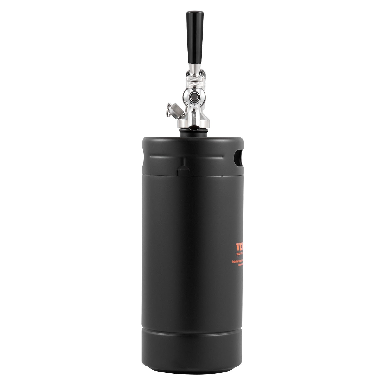 VEVOR Mini Barril de Cerveza Portátil 4 L Mini Barril Presión Ajustable 0~30 PSI de Acero Inoxidable Sistema de Grifo Aislado a Presión para Mantener Cerveza Carbonatada Fresca para Camping Pícnic