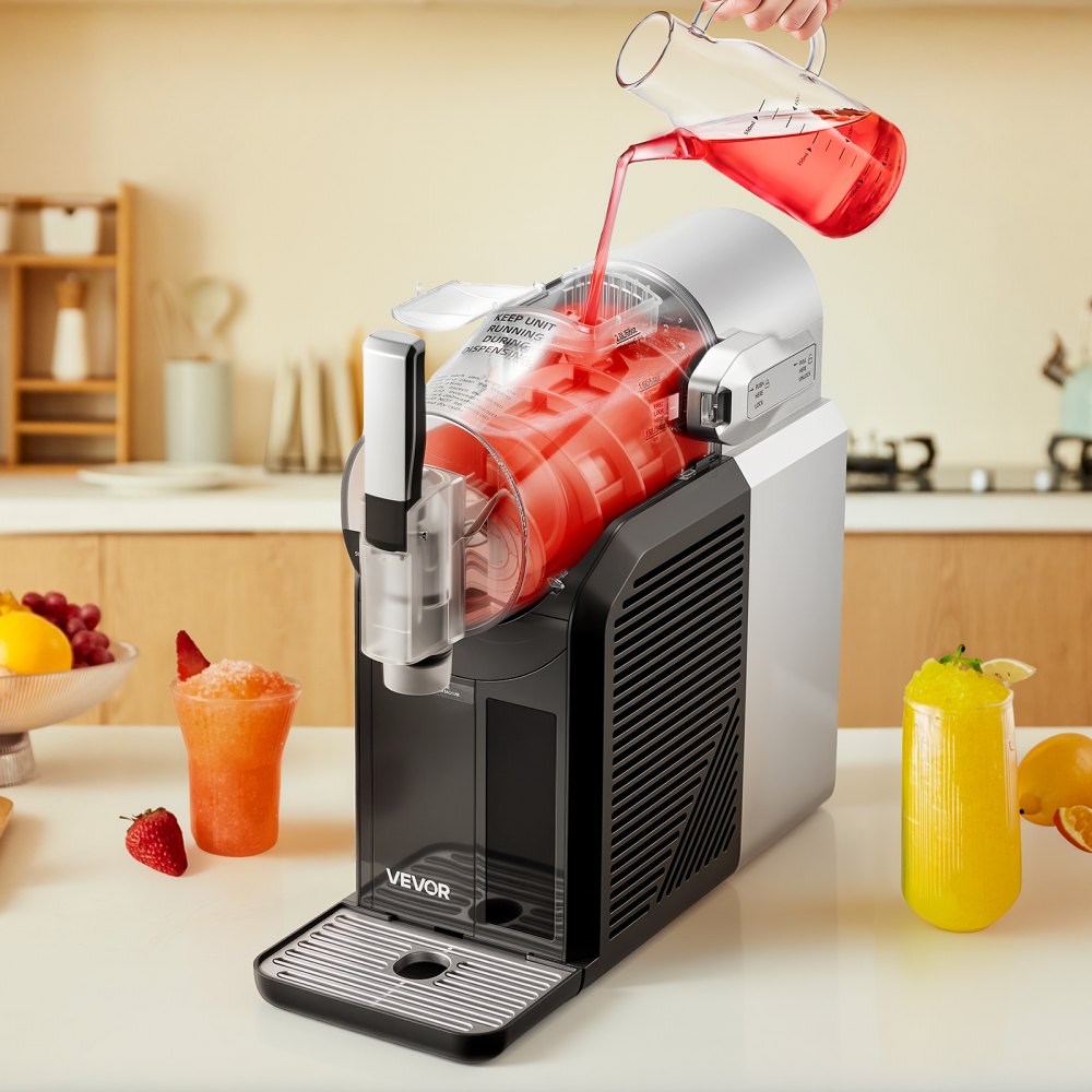VEVOR Máquina de Granizados Tanque de 2 L sin Necesidad de Hielo con Autolimpieza Fabricado en Acero Inoxidable 304 con 6 Programas Preestablecidos para Margaritas Congeladas, Frappés, Batidos