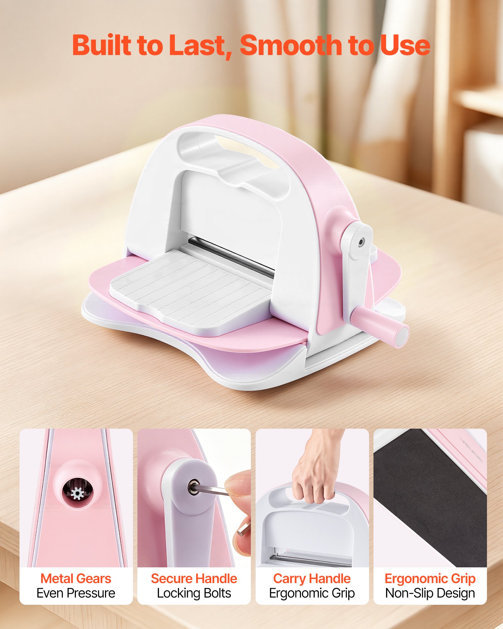 VEVOR Máquina Estampadora y Troqueladora, Apertura de Ancho de 76 mm, Máquina de Troquelado y Estampado Portátil, con Almohadillas de Corte, Mango Ergonómico, para Manualidades Scrapbooking Decoración
