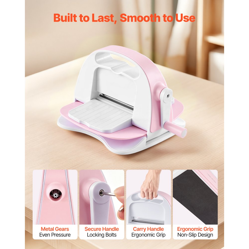 VEVOR Máquina Estampadora y Troqueladora, Apertura de 76 mm, Conjunto de Troquelado y Estampado, con Troqueles Plantillas Papeles Decorativos Placas de Corte, para Scrapbooking Cartulinas Manualidades