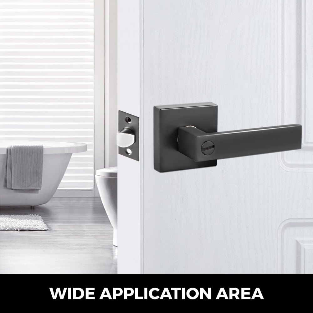 Estilo Plano 5pcs Manija De Puerta Con Bloqueo Y Llaves Para Puerta De 35-45 Mm