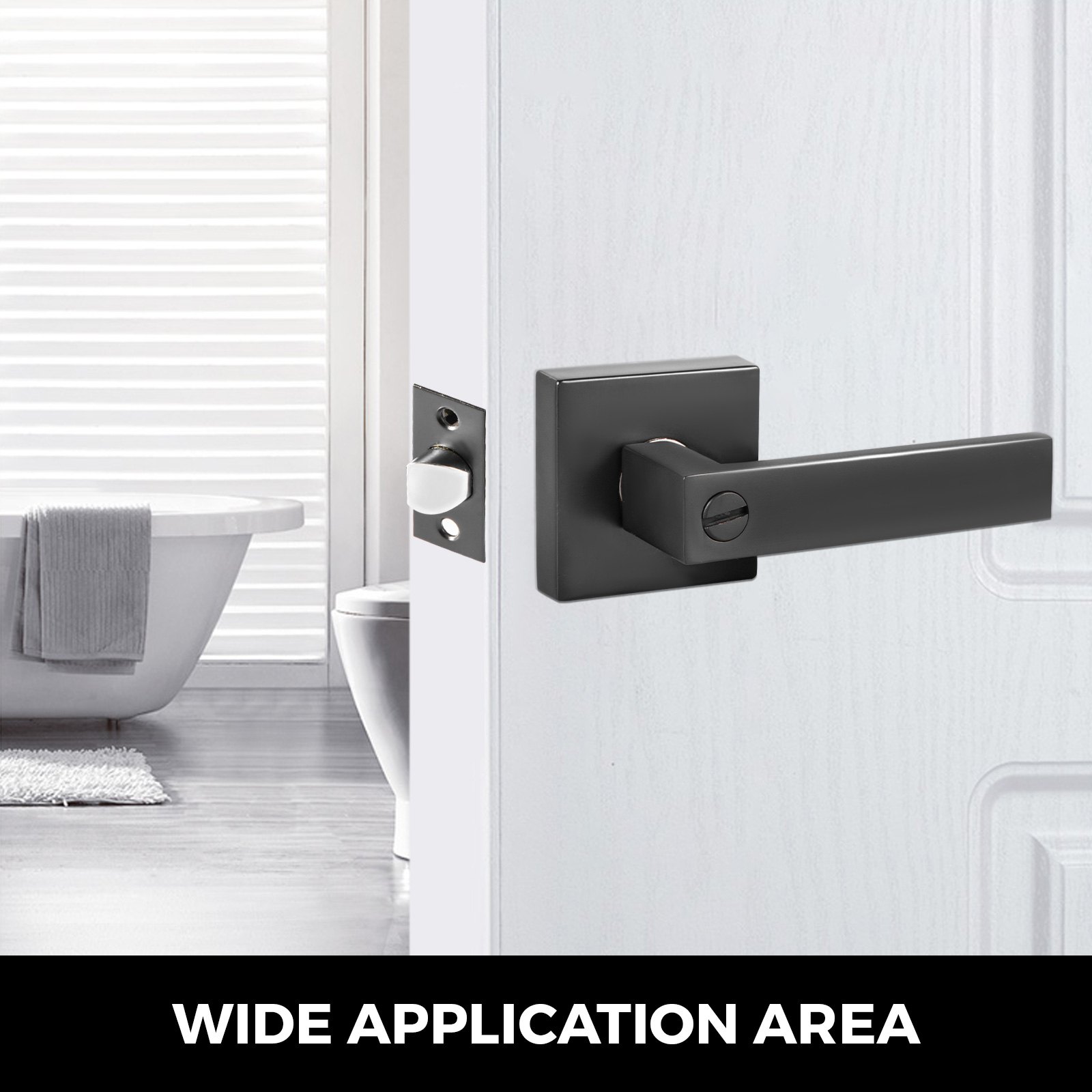 Estilo Plano 5pcs Manija De Puerta Con Bloqueo Y Llaves Para Puerta De 35-45 Mm