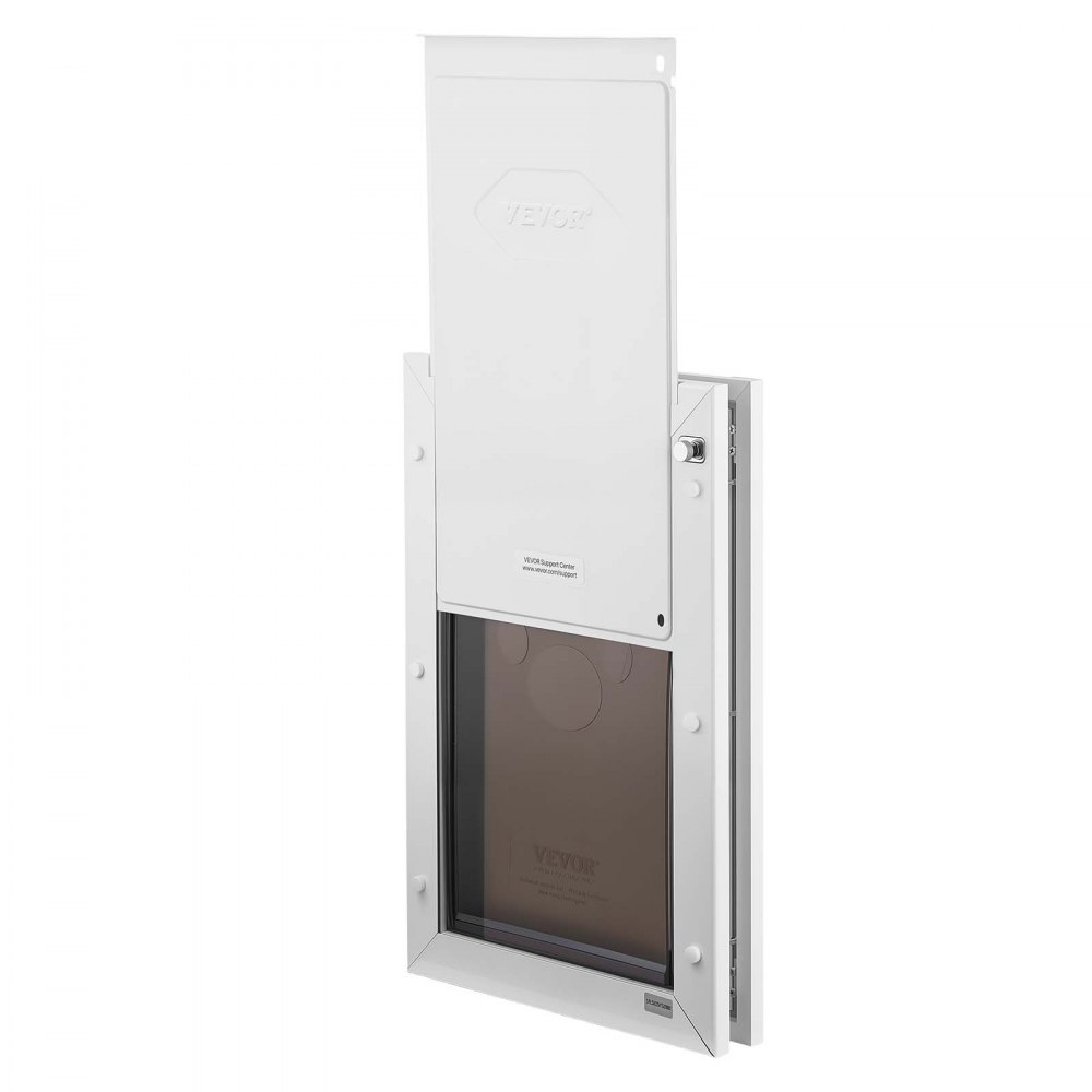 VEVOR Puerta para Mascotas Tamaño Grande, Gatera para Puerta Resistente a la Intemperie con 2 Solapas Flexibles Magnéticas, Marco Metálico para Perros Dormitorio Gatos Pared Jardín Interior Exterior