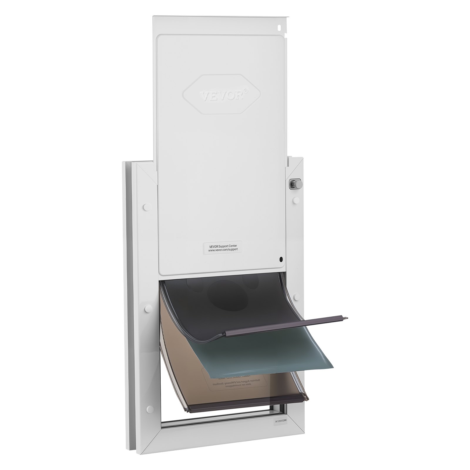 VEVOR Puerta para Mascotas Tamaño Grande, Gatera para Puerta Resistente a la Intemperie con 2 Solapas Flexibles Magnéticas, Marco Metálico para Perros Dormitorio Gatos Pared Jardín Interior Exterior