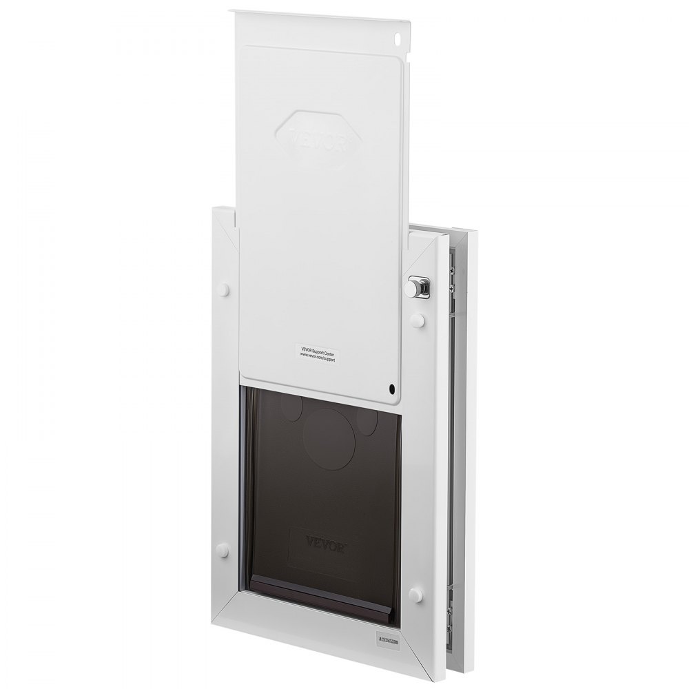 VEVOR Puerta para Mascotas Tamaño Mediano, Gatera para Puerta con 3 Solapas Flexibles Magnéticas, Marco Metálico, Resistente a la Intemperie para Perros Gatos Pared Dormitorio Interior y Exterior
