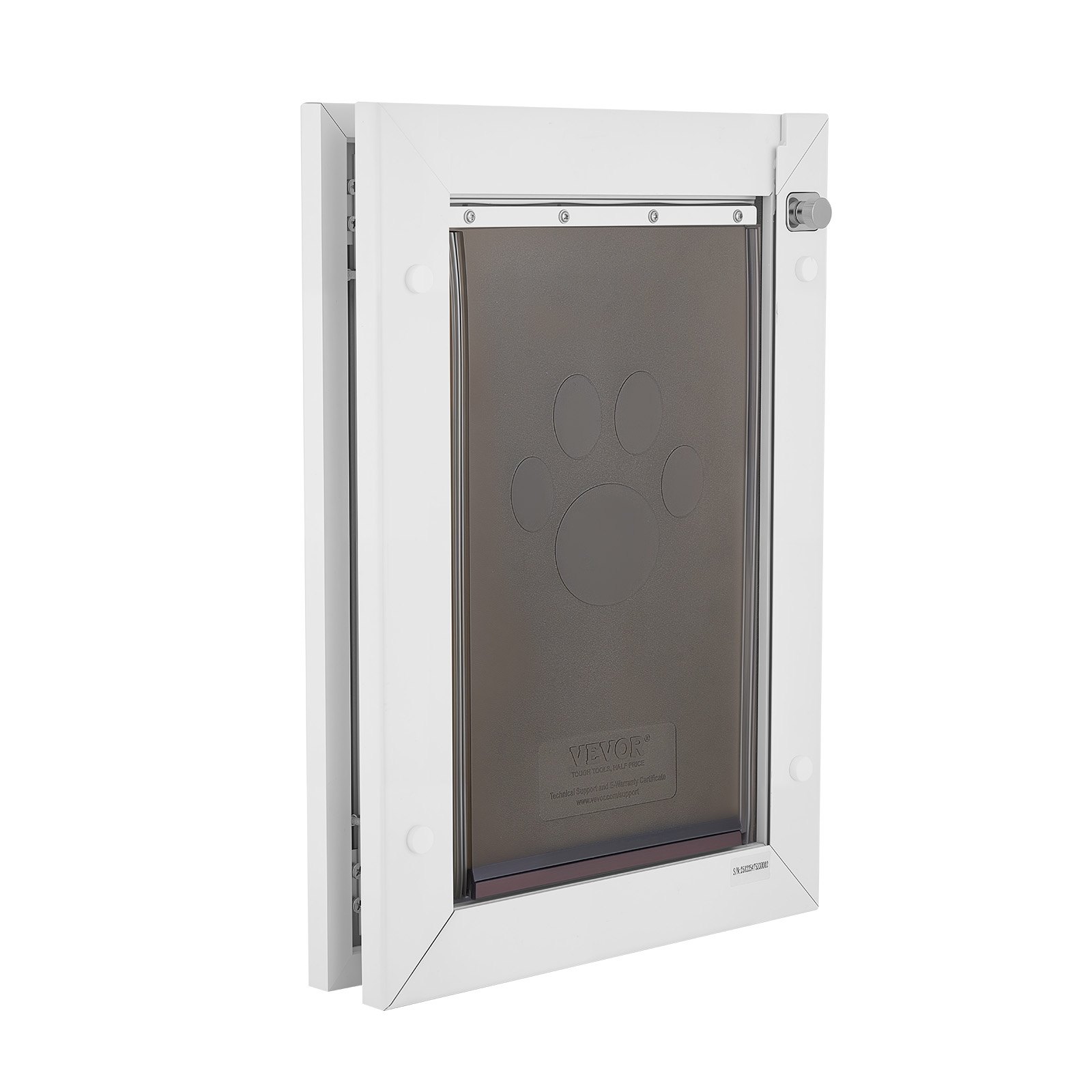 VEVOR Puerta para Mascotas Tamaño Mediano, Gatera para Puerta con 3 Solapas Flexibles Magnéticas, Marco Metálico, Resistente a la Intemperie para Perros Gatos Pared Dormitorio Interior y Exterior