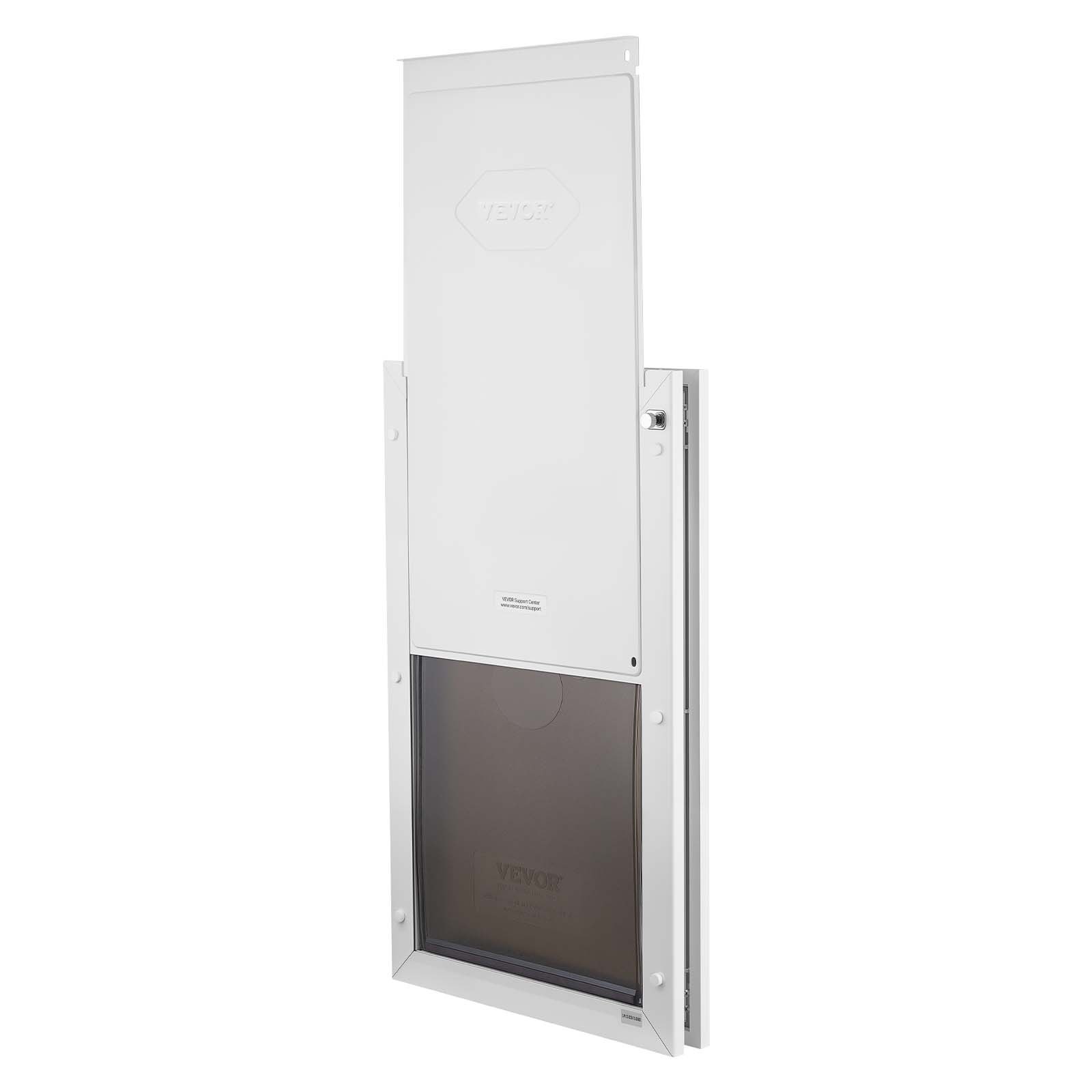 VEVOR Puerta para Mascotas Extragrande, Gatera para Puerta con 2 Solapas Flexibles Magnéticas, Marco Metálico, Resistente a la Intemperie para Perros Gatos Jardín Pared Dormitorio Interior y Exterior