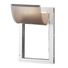 VEVOR Puerta para Mascotas con Sistema de Cerradura y Solapa 287x407 mm Blanca M