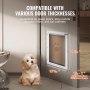 VEVOR Puerta para Mascotas con Sistema de Cerradura y Solapa 423x697mm Blanca XL