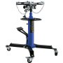 Gato de transmisión VEVOR en azul con pedal, cadenas, brazos ajustables y ruedas giratorias.