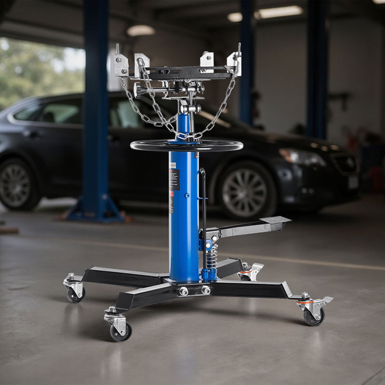 VEVOR Gato de Transmisión Hidráulico 0,5T Elevador Carretilla de 2 Etapas Bomba Hidráulica de Pie de Elevación 85 x 65 x 85 cm Gatos Estabilizadores Azul Gatos Estabilizadores para Elevar Vehículos