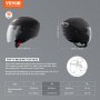 VEVOR Casco de Motocicleta, 3/4 de Cara, ABS y de Alta Densidad con Ranura para Bluetooth y Lentes Intercambiables, Cómodo Casco de Motocross, Apto para Jóvenes y Adultos, 347 x 275 x 238 mm