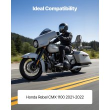 VEVOR Respaldo de Moto Portaequipajes Honda Rebel CMX300 CMX500 2017-2022, Negro