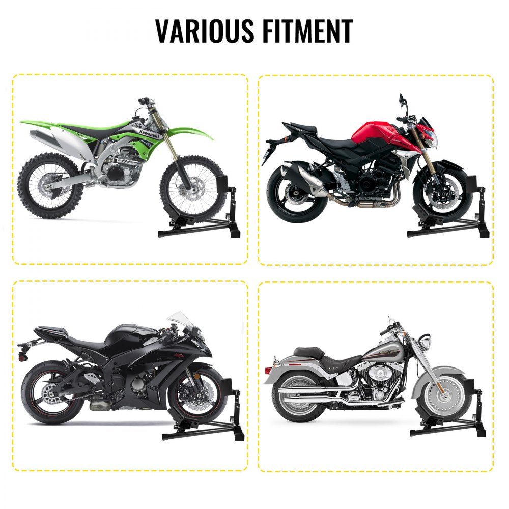 Vevor Soporte De Motos Rueda Carga Frontal Mordaza Motocicleta Para 254-533,4 Mm
