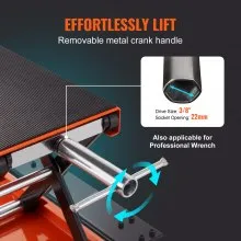 VEVOR Gato de Tijera para Moto Capacidad de 500 kg Elevador de Motocicletas Altura de Elevación 12-39 cm Elevador de Tijera de Acero Plataforma Antideslizante de 37x23 cm para Taller de Mantenimiento