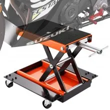 VEVOR Gato de Tijera para Moto Capacidad de 500 kg Elevador de Motocicletas Altura de Elevación 12-39 cm Elevador de Tijera de Acero Plataforma Antideslizante de 37x23 cm para Taller de Mantenimiento