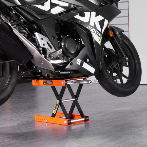 VEVOR - Elevador de tijera para motocicleta (1100 lbs) Soporte de elevación de cubierta ancha para bicicletas ATV