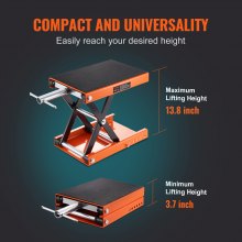 VEVOR - Elevador de tijera para motocicleta (1100 lbs) Soporte de elevación de cubierta ancha para bicicletas ATV