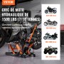 VEVOR Gato de Elevación Hidráulico de Motocicleta Capacidad de 700kg Mesa de Elevación Portátil Altura de Elevación 12-38,5 cm con 4 Ruedas Pie Hidráulico Soporte de Elevación para Motocicleta ATV UTV