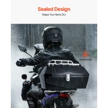 VEVOR Baúl Portacascos Universal para Motos 48 L Material PP Resistente al Agua