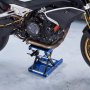 VEVOR Motorcycle Lift, 499 kg Motorcycle Scissor Lift Jack with Wide Deck & Locking Pin, 95-340 mm Center Hoist Crank Stand, Steel Scissor Jack for Street Bikes, Cruiser Bikes, Touring, Blue/Black