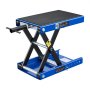 VEVOR Motorcycle Lift, 499 kg Motorcycle Scissor Lift Jack with Wide Deck & Locking Pin, 95-340 mm Center Hoist Crank Stand, Steel Scissor Jack for Street Bikes, Cruiser Bikes, Touring, Blue/Black