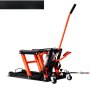 VEVOR Motorcycle Lift, Hydraulic & Pneumatic & Rollable Motorcycle Lift with 119-381 mm Height Range, Bicycle Repair Lift (680 kg Load Capacity) with Removable Ramp
