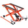 VEVOR Elevador Hidráulico de Motocicletas Capacidad de Carga de 499 kg, Plataforma Elevadora para Motocicletas con 6 Ruedas, Elevación de 120-385 mm, Soporte Estable para ATV, Talleres, Garajes