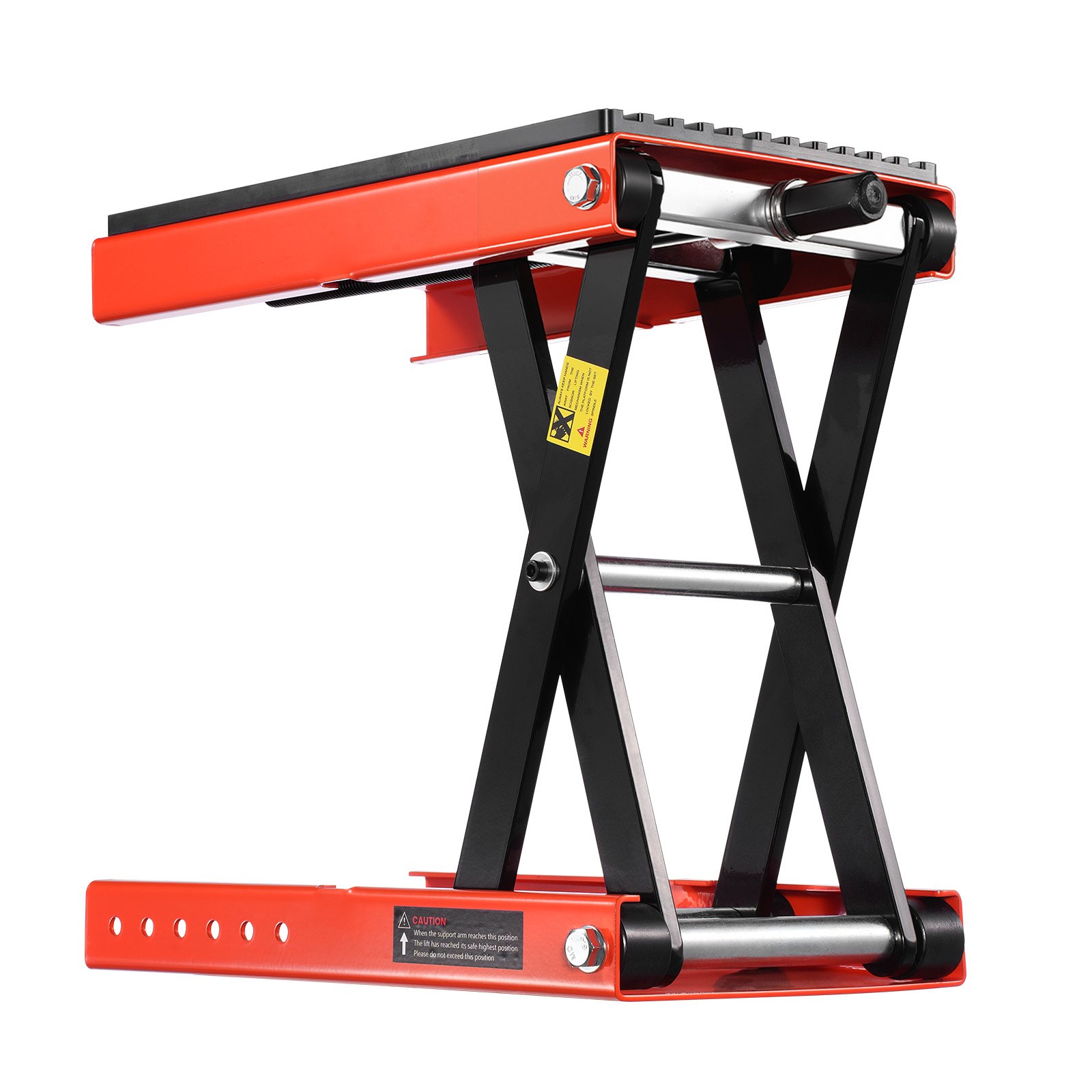 VEVOR Motorcycle Lift, 1200lbs Weight Capacity, Wide Deck Motorcycle Scissor Jack, 4.1-15 in Height Range, Heavy Duty Steel Bike Repair Center Stand with Ratchet and Crank for ATVs, Dirt Bikes