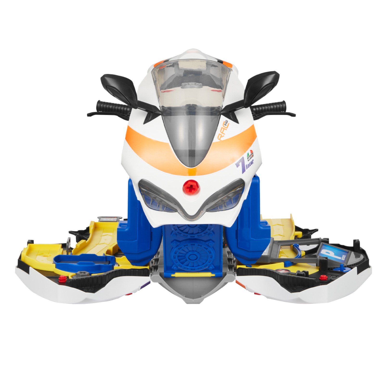 VEVOR Juguete de Motor de Motocicleta, 25 uds Mecánica de Motocicletas con Piezas Extraíbles, Luces y Sonidos, Simulación de Conducción y Carreras en Pista, a Niños a Partir de 3 Años, Amarillo