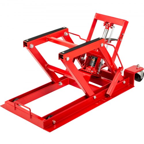 VEVOR Elevador Moto 680 kg, Plataforma Elevadora Coche 87 x 43 x 13 cm, Elevador de Motos Hidráulicos de Tijera Elevador Tijera Moto Hidráulico con Plataforma, Plataforma Mesa Elevadora Color Rojo
