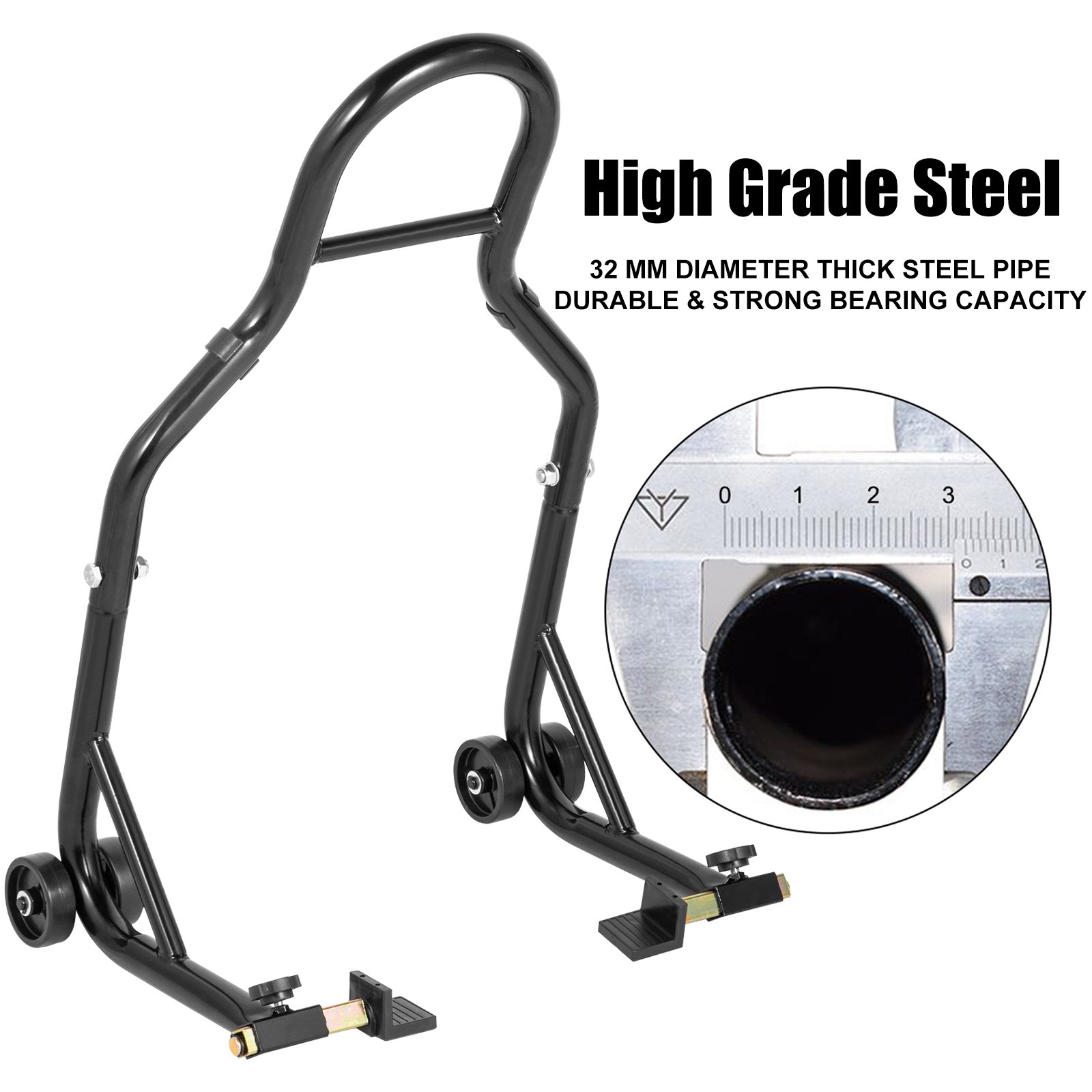 Vevor Caballete De Moto De Rueda Trasera Moto Soporte Acero Carga De 300kg Negro