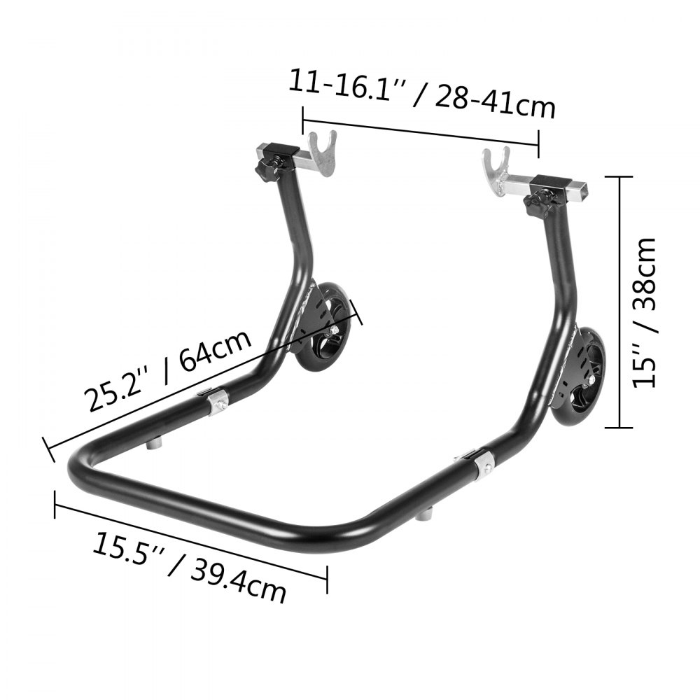 Vevor Caballete Moto Elevador Trasero Soporte Motocicleta Carga 350 Kg 4 Ruedas