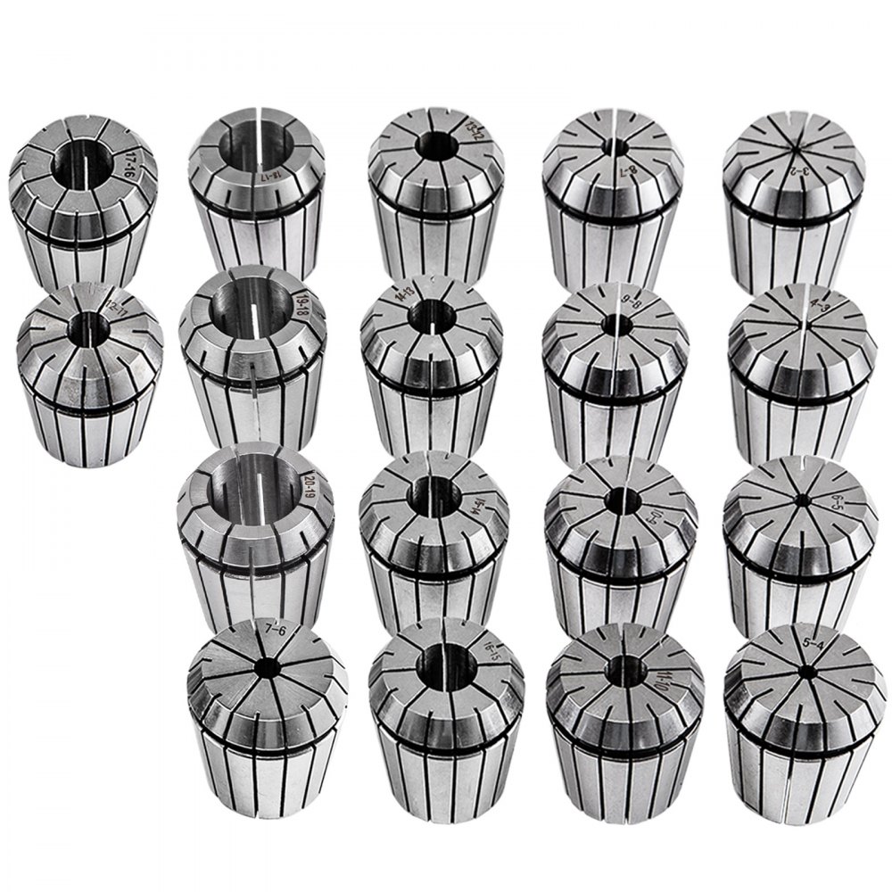 Vevor Juego De Pinzas Para Fresado Cnc Torno Portabrocas Mt3-er32 18 Pinzas Er32