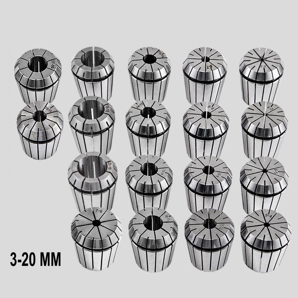 Vevor Juego De Pinzas Para Fresado Cnc Torno Portabrocas Mt3-er32 18 Pinzas Er32