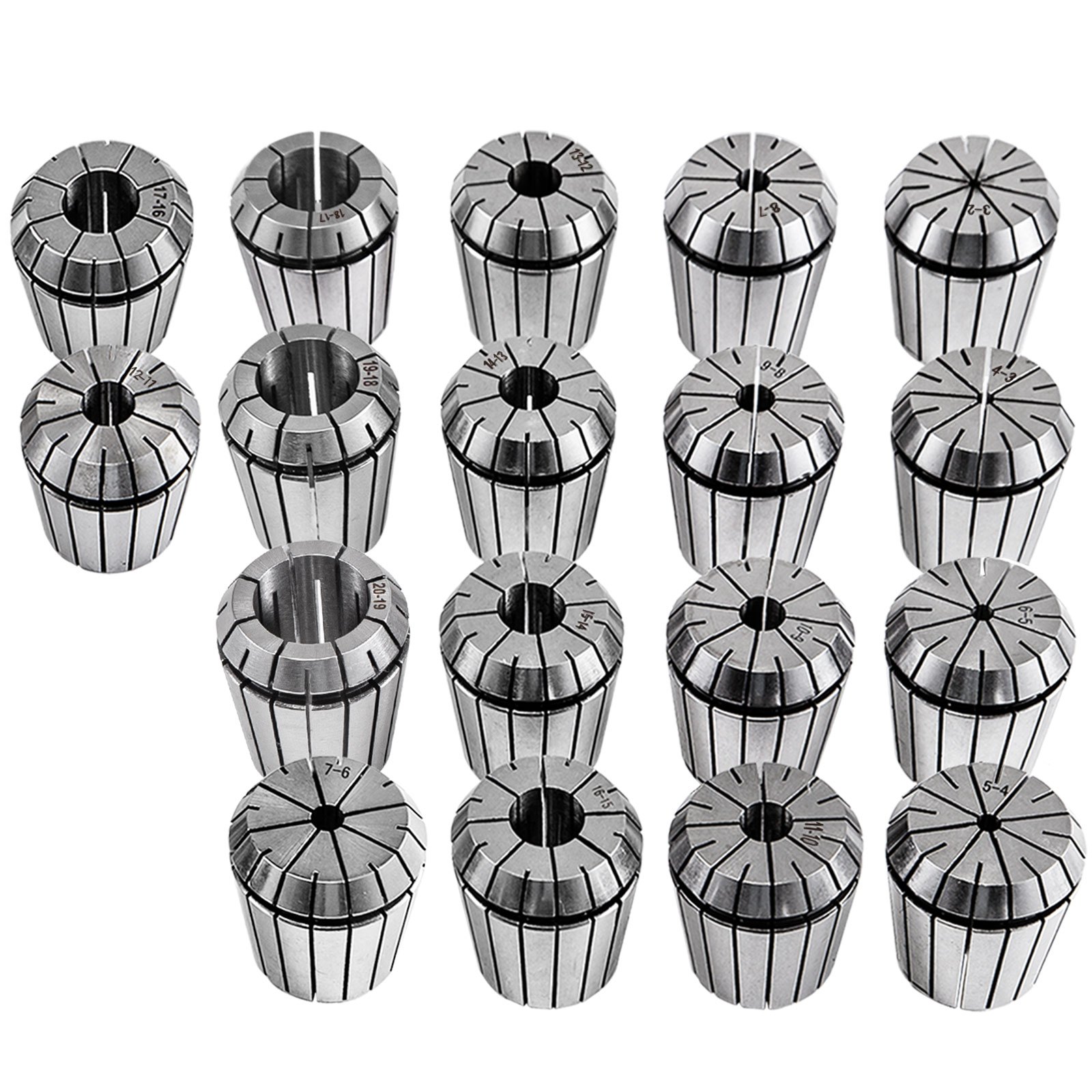 Vevor Juego De Pinzas Para Fresado Cnc Torno Portabrocas Mt3-er32 18 Pinzas Er32