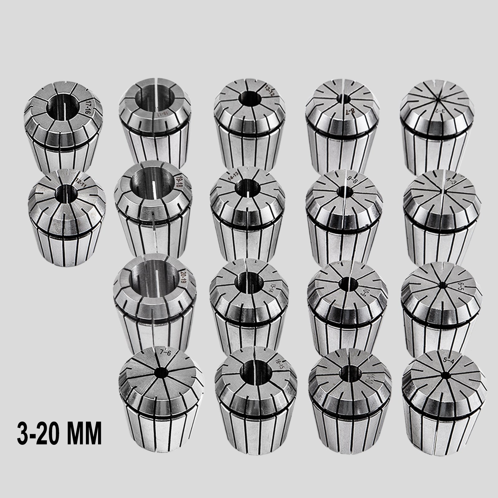 Vevor Juego De Pinzas Para Fresado Cnc Torno Portabrocas Mt3-er32 18 Pinzas Er32