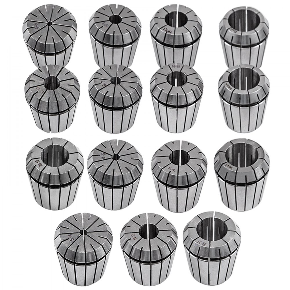 Vevor Er40 15pcs Pinza De Resorte Collet Chuck De Torno Con Portabrocas Mt3-er40