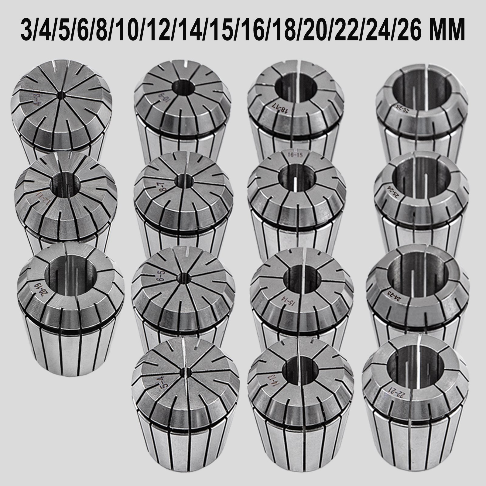 Vevor Er40 15pcs Pinza De Resorte Collet Chuck De Torno Con Portabrocas Mt3-er40